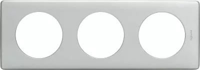 legrand-plaque c�liane 3 postes finition alu naturel (066783)