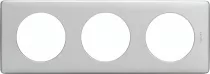 legrand-plaque c&eacute;liane 3 postes finition alu naturel (066783)