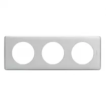 legrand-plaque c&eacute;liane 3 postes finition alu naturel (066783)
