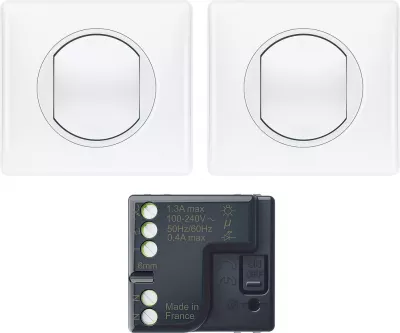 legrand-pr�t � poser c�liane 2 commandes sans fils sans pile + 1 micromodule - blanc (067777l)