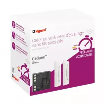 legrand-pr&ecirc;t &agrave; poser c&eacute;liane 2 commandes sans fils sans pile + 1 micromodule - blanc (067777l)