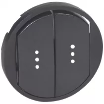 legrand-enjoliveur c&eacute;liane double inter, va-et-vient ou poussoir &agrave; voyant - graphite (067904)