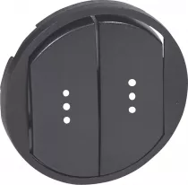 legrand-enjoliveur c&eacute;liane double inter, va-et-vient ou poussoir &agrave; voyant - graphite (067904)