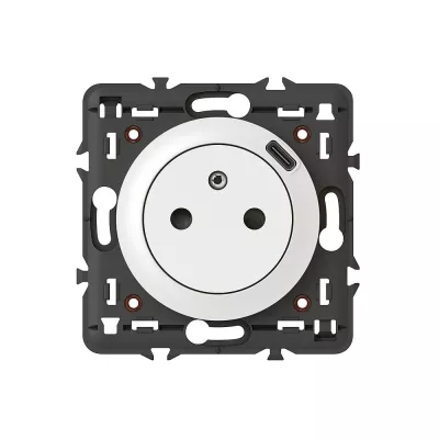 legrand-prise surface c�liane avec prise usb en face avant type-c - 7,5w - blanc (068127)