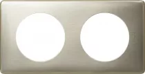 legrand-plaque c&eacute;liane m&eacute;tal 2 postes - finition titane (068902)