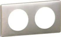 legrand-plaque c&eacute;liane m&eacute;tal 2 postes - finition titane (068902)