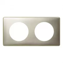legrand-plaque c&eacute;liane m&eacute;tal 2 postes - finition titane (068902)