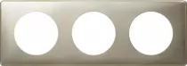 legrand-plaque c&eacute;liane m&eacute;tal 3 postes - finition titane (068903)
