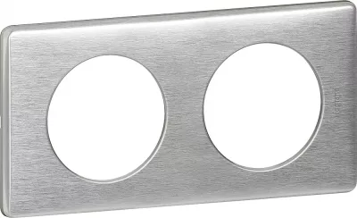 legrand-plaque c�liane m�tal 2 postes - finition aluminium (068922)