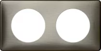 legrand-plaque c&eacute;liane m&eacute;tal 2 postes - finition tungst&egrave;ne (068972)