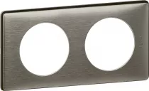 legrand-plaque c&eacute;liane m&eacute;tal 2 postes - finition tungst&egrave;ne (068972)