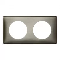legrand-plaque c&eacute;liane m&eacute;tal 2 postes - finition tungst&egrave;ne (068972)