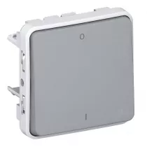 legrand-interrupteur bipolaire &eacute;tanche plexo composable ip55 10ax 250v - gris (069530)