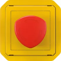 legrand-coup de poing d'urgence d&eacute;verrouillage 1/4 tour plexo composable jaune (069549l)