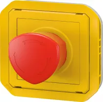 legrand-coup de poing d'urgence d&eacute;verrouillage 1/4 tour plexo composable jaune (069549l)