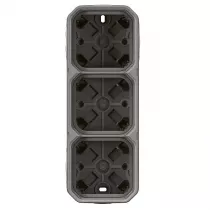 legrand-bo&icirc;tier saillie &agrave; embouts 3 postes horizontaux et verticaux plexo gris (069680l)
