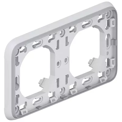 legrand-support plaque �tanche 2 postes horizontaux plexo composable ip55 - gris (069683)