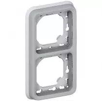 legrand-support plaque &eacute;tanche 2 postes verticaux plexo composable ip55 - gris (069685)