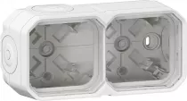 legrand-bo&icirc;tier saillie &agrave; embouts 2 postes horizontaux et verticaux plexo blanc (069690l)