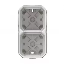 legrand-bo&icirc;tier saillie &agrave; embouts 2 postes horizontaux et verticaux plexo blanc (069690l)