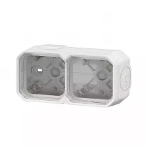 legrand-bo&icirc;tier saillie &agrave; embouts 2 postes horizontaux et verticaux plexo blanc (069690l)