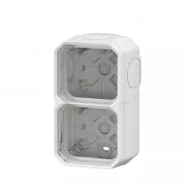 legrand-bo&icirc;tier saillie &agrave; embouts 2 postes horizontaux et verticaux plexo blanc (069690l)