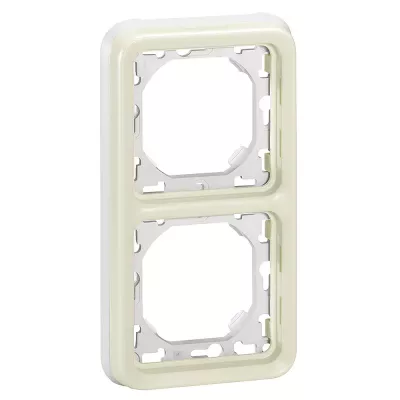 legrand-support plaque �tanche 2 postes verticaux plexo composable ip55 - blanc (069696)