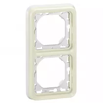 legrand-support plaque &eacute;tanche 2 postes verticaux plexo composable ip55 - blanc (069696)