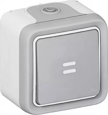 legrand-interrupteur ou va-et-vient t�moin �tanche plexo complet ip55 saillie - gris (069710)