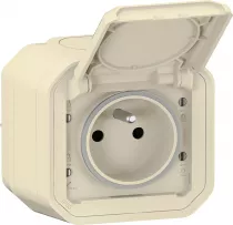 legrand-prise de courant 2p+t plexo complet saillie sable (069776l)