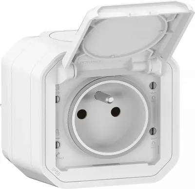 legrand-prise de courant 2p+t plexo complet saillie blanc (069781l)