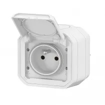legrand-prise de courant 2p+t plexo complet saillie blanc (069781l)