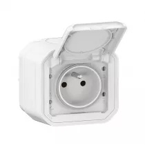 legrand-prise de courant 2p+t plexo complet saillie blanc (069781l)