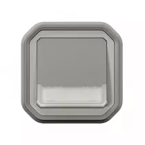 legrand-poussoir no-nf lumineux porte-&eacute;tiquette plexo complet encastr&eacute; gris (069824l)