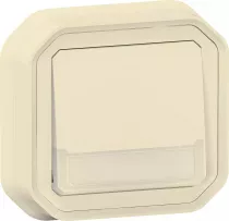 legrand-poussoir no-nf lumineux porte-&eacute;tiquette plexo complet encastr&eacute; sable (069829l)