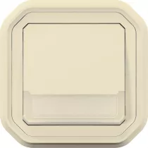 legrand-poussoir no-nf lumineux porte-&eacute;tiquette plexo complet encastr&eacute; sable (069829l)