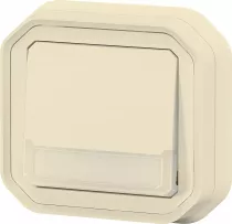 legrand-poussoir no-nf lumineux porte-&eacute;tiquette plexo complet encastr&eacute; sable (069829l)