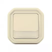 legrand-poussoir no-nf lumineux porte-&eacute;tiquette plexo complet encastr&eacute; sable (069829l)