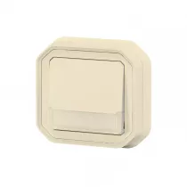 legrand-poussoir no-nf lumineux porte-&eacute;tiquette plexo complet encastr&eacute; sable (069829l)