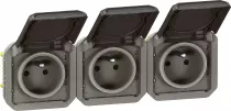 legrand-prise de courant 3x2p+t horizontale plexo composable anthracite (069844l)