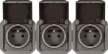 legrand-prise de courant 3x2p+t horizontale plexo composable anthracite (069844l)