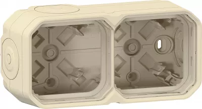 legrand-bo�tier saillie � embouts 2 postes horizontaux et verticaux plexo sable (069867l)