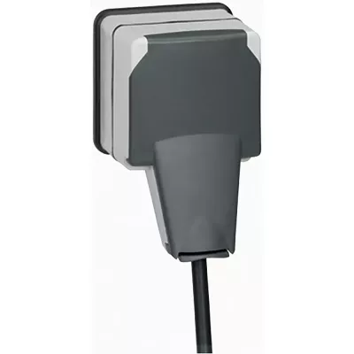legrand-prise de courant 2p+t volet ip66 fiche engag�e plexo complet 16a 250v~ - gris (090465)