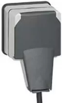 legrand-prise de courant 2p+t volet ip66 fiche engag&eacute;e plexo complet 16a 250v~ - gris (090465)