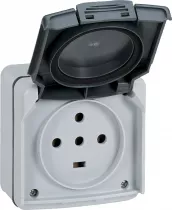 legrand-prise &eacute;tanche 3p+t+n 20a plexo complet ip55 saillie - gris (091657)