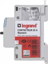 legrand-contacteur cx&sup3; pour tarifs heures creuses - bipolaire 230v~ 25a - 1 module (092701)