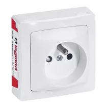 legrand-prise de courant avec terre appareillage saillie bornes auto - blanc (097616)