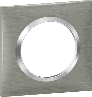 legrand-plaque carr�e dooxie 1 poste finition effet inox bross� (600871)