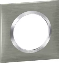 legrand-plaque carr&eacute;e dooxie 1 poste finition effet inox bross&eacute; (600871)