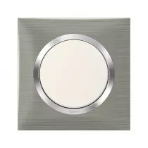 legrand-plaque carr&eacute;e dooxie 1 poste finition effet inox bross&eacute; (600871)